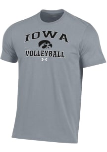 Iowa Hawkeyes Grey Under Armour Volleyball Performance Short Sleeve T Shirt