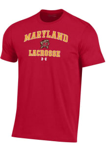 Maryland Terrapins Red Under Armour Lacrosse Performance Short Sleeve T Shirt