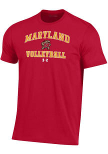 Maryland Terrapins Red Under Armour Volleyball Performance Short Sleeve T Shirt