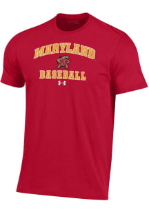 Maryland Terrapins Red Under Armour Baseball Performance Short Sleeve T Shirt