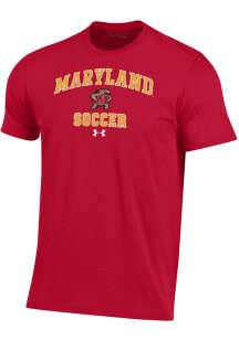 Maryland Terrapins Red Under Armour Soccer Performance Short Sleeve T Shirt