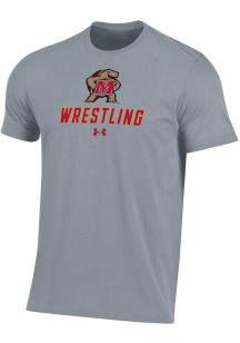 Maryland Terrapins Grey Under Armour Performance Short Sleeve T Shirt