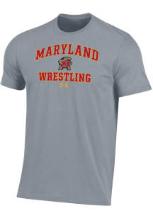 Maryland Terrapins Grey Under Armour Wrestling Performance Short Sleeve T Shirt