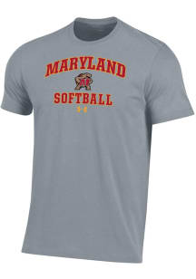 Maryland Terrapins Grey Under Armour Softball Performance Short Sleeve T Shirt