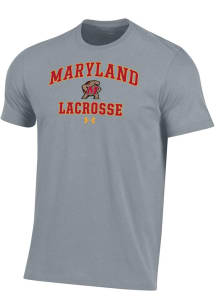 Maryland Terrapins Grey Under Armour Lacrosse Performance Short Sleeve T Shirt