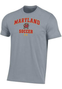 Maryland Terrapins Grey Under Armour Soccer Performance Short Sleeve T Shirt