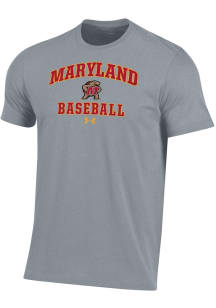 Maryland Terrapins Grey Under Armour Baseball Performance Short Sleeve T Shirt