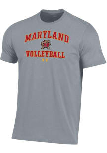 Maryland Terrapins Grey Under Armour Volleyball Performance Short Sleeve T Shirt