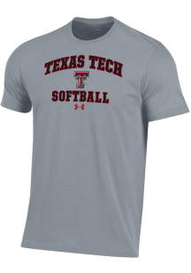 Under Armour Texas Tech Red Raiders Grey Softball Performance Short Sleeve T Shirt