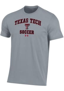 Under Armour Texas Tech Red Raiders Grey Soccer Performance Short Sleeve T Shirt