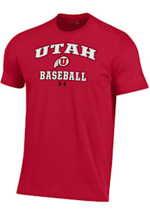 Under Armour Utah Utes Red Baseball Performance Short Sleeve T Shirt