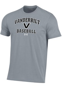 Under Armour Vanderbilt Commodores Grey Baseball Performance Short Sleeve T Shirt