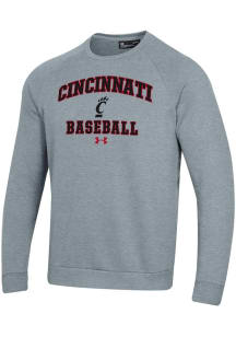 Mens Cincinnati Bearcats Grey Under Armour Baseball Rival Crew Sweatshirt