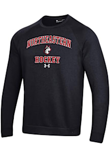 Under Armour Northeastern Huskies Mens Black Hockey Rival Long Sleeve Crew Sweatshirt