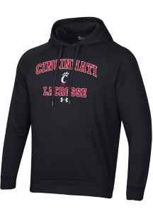 Mens Cincinnati Bearcats Black Under Armour Lacrosse Rival Hooded Sweatshirt
