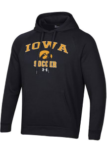 Mens Iowa Hawkeyes Black Under Armour Soccer Rival Hooded Sweatshirt
