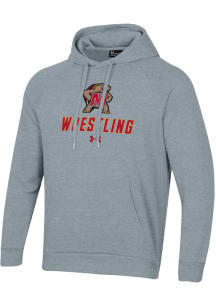 Mens Maryland Terrapins Grey Under Armour Rival Hooded Sweatshirt