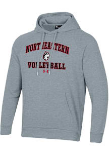 Under Armour Northeastern Huskies Mens Grey Volleyball Rival Long Sleeve Hoodie