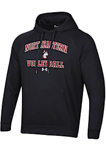Under Armour Northeastern Huskies Mens Black Volleyball Rival Long Sleeve Hoodie