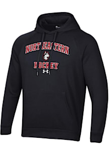 Under Armour Northeastern Huskies Mens Black Hockey Rival Long Sleeve Hoodie