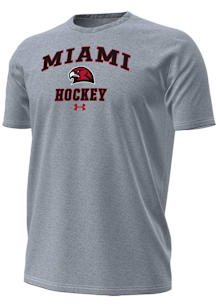 Under Armour Miami RedHawks Grey Hockey Performance Short Sleeve T Shirt