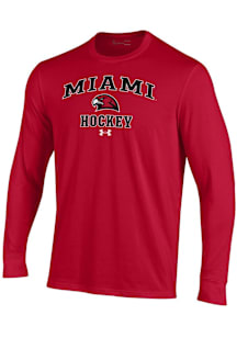 Under Armour Miami RedHawks Red Hockey Performance Long Sleeve T Shirt