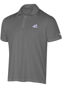 Under Armour TCU Horned Frogs Mens Graphite Tech Mesh Short Sleeve Polo