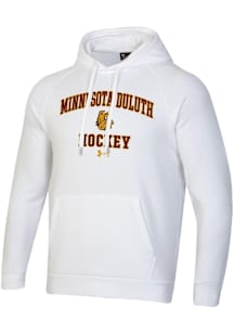 Under Armour UMD Bulldogs Mens White Hockey Rival Long Sleeve Hoodie