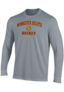 Under Armour UMD Bulldogs Grey Hockey Performance Long Sleeve T Shirt