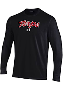 Under Armour Maryland Terrapins Black Performance Long Sleeve T Shirt