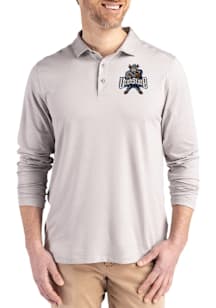 Cutter and Buck Utah State Aggies Mens Grey Vault Coastline Long Sleeve Polo Shirt