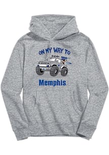 Vive La Fete Memphis Tigers Toddler Grey On My Way Long Sleeve Hooded Sweatshirt