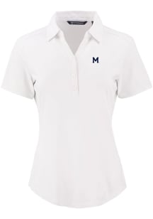 Cutter and Buck Michigan Wolverines Womens White Vault Forge Eco Polo Short Sleeve Polo Shirt