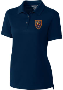 Cutter and Buck Real Salt Lake Womens Navy Blue Advantage Short Sleeve Polo Shirt