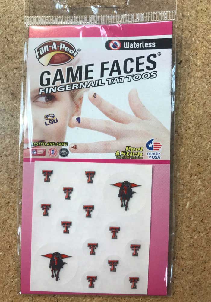 Texas Tech Red Raiders Peel Stick Fingernail Tattoo