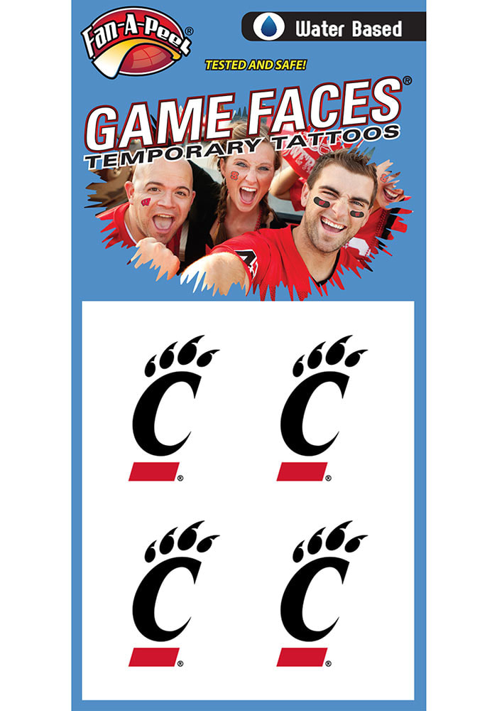 Cincinnati Bearcats Paw 4pk Tattoo