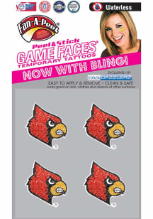 Louisville Cardinals Glitter 4pk Tattoo