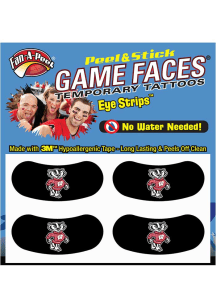 Red Wisconsin Badgers Eye Strip Tattoo