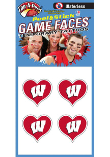 Red Wisconsin Badgers Heart Tattoo