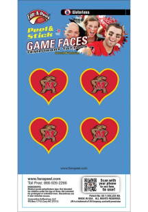 Red Maryland Terrapins 4pk Heart Tattoo