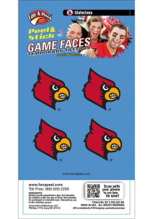 Louisville Cardinals 4pk Game Face Tattoo