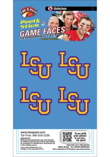LSU Tigers 4pk Game Face Tattoo