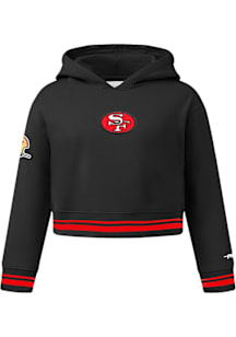 Pro Standard San Francisco 49ers Girls Black Retro Classics Long Sleeve Hooded Sweatshirt