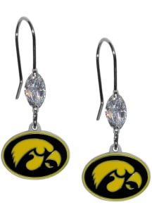 Crystal Dangle Iowa Hawkeyes Womens Earrings - Silver