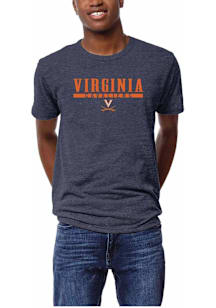 Virginia Cavaliers Navy Blue Arch Name Short Sleeve Fashion T Shirt