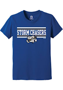 Summit Sportswear Omaha Storm Chasers Youth Blue Double Bar Short Sleeve T-Shirt