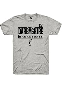 Grant Darbyshire Cincinnati Bearcats Ash NIL Stacked Box Short Sleeve Player T Shirt