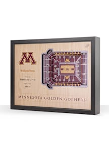 Minnesota Golden Gophers 3D Stadium View Wall Art - Brown