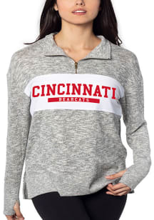 Cincinnati Bearcats Womens Grey Cozy 1/4 Zip Pullover