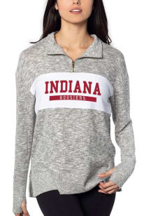 Indiana Hoosiers Womens Grey Cozy 1/4 Zip Pullover
